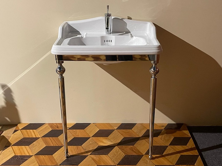 consolle bagno cromo