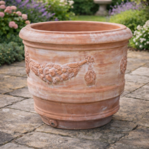 vaso decorato cotto