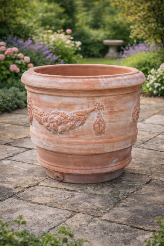 vaso decorato cotto
